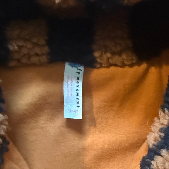 Free People Black and Tan Checkered Teddy Jacket - Picture 3 of 4